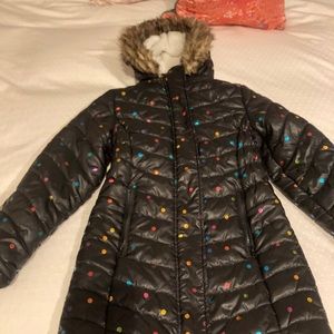 Cat and Jack polka dot hooded coat